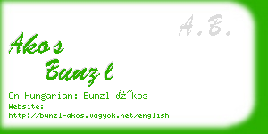 akos bunzl business card